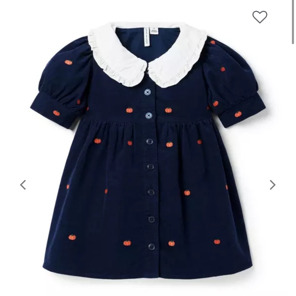 NWOT Janie and Jack The Embroidered Pumpkin Dress